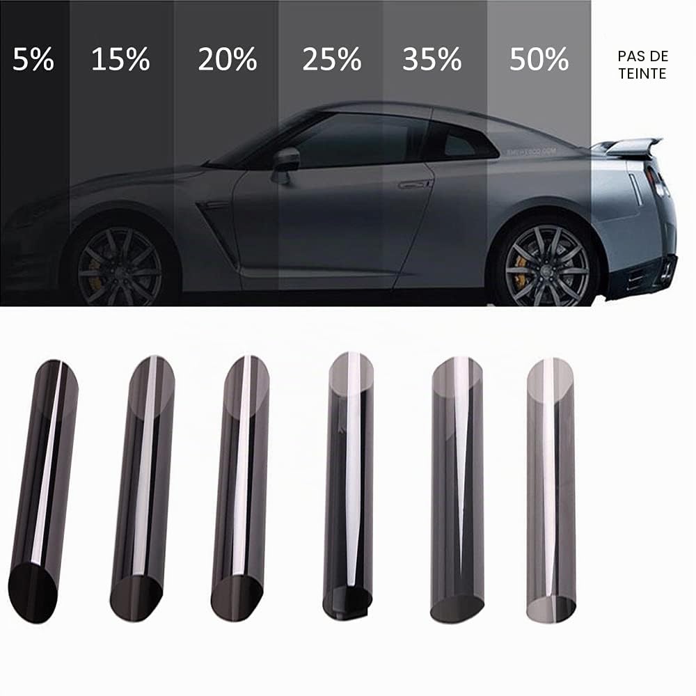 ETOPARS 76cm x 3m 5% VLT Film de Teinte de Vitre Voiture Film de Fenêtre Film Teinté Autocollant Verre Film Solaire Teinté Fumée Véhicule