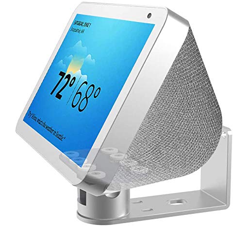 Echo Show 8 Wall Mount Stand Aluminum Swivel Stand, Stand for Amazon Echo Show 8, Horizontal 360 Rotation Longitudinal Angle Change Base White+Silver ES013-02