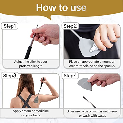 Rounds RS-CA-001 Cream Applicator For Back Telescopic Stick For Lotion Ointment Body Oil Medicine Feet thumb #5
