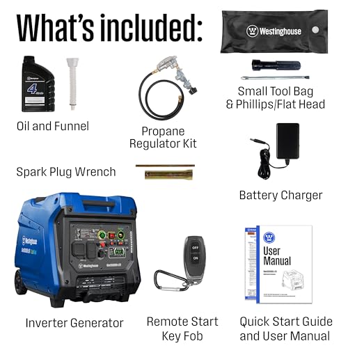 Image of Westinghouse 5000 Peak Watt Super Quiet Dual Fuel Portable Inverter EFI Generator, Remote Electric Start, Gas & Propane Powered, RV Ready, CO Sensor, Parallel Capable, CARB Compliant
