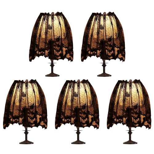 Image of 5Pcs Halloween Lamp Shade Cover Halloween Decorations Indoor, Black Spider web Lampshades Cover Topper Scarf for Festive Home Haunted House Mantle Decor, Large 20 X 60 Inch Spiderweb Lamp Shade Cover