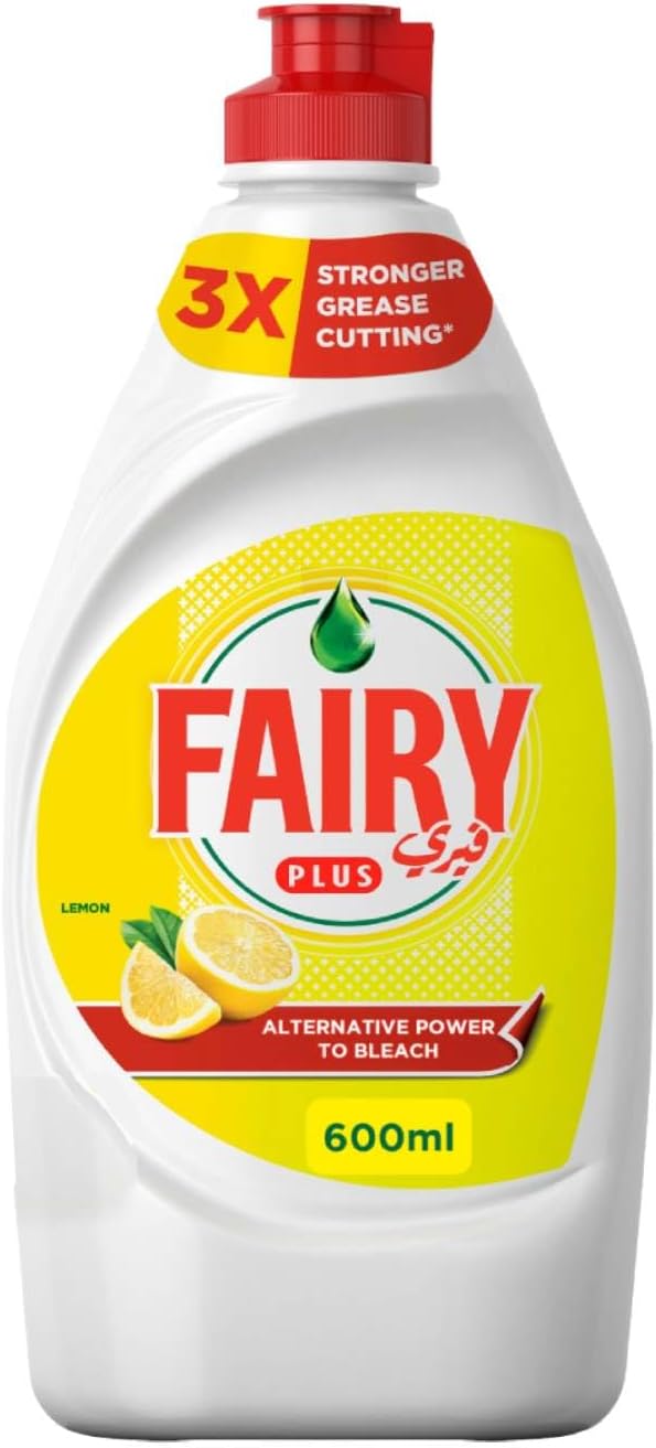 Plus Lemon Dishwashing Liquid Soap With Alternative Power To Bleach 600ml