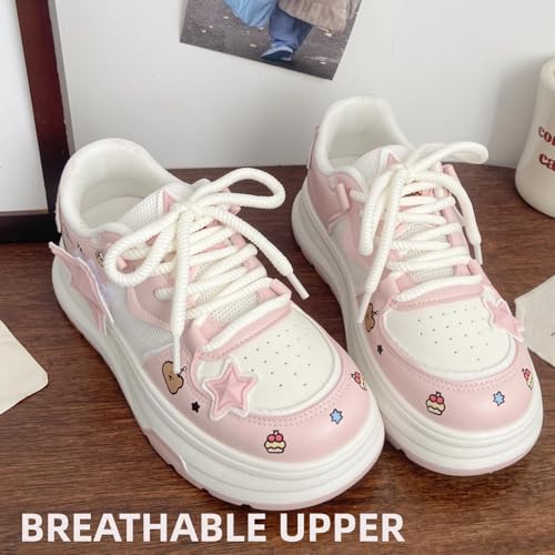 Y2k Cute Star Platform Chunky Sneakers for Women and Girls Retro Mesh Breathable Aesthetic Casual Summer Walking Shoes2