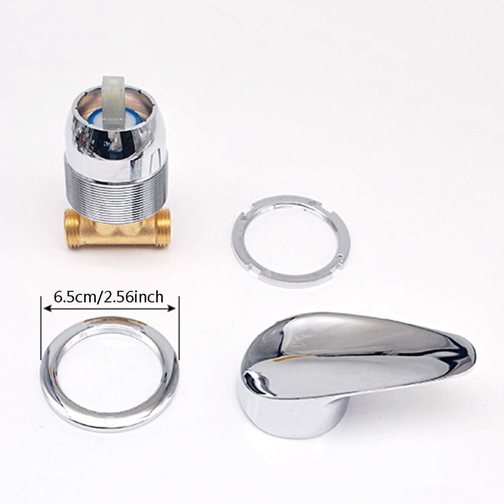 蛇口継手 ミックスタップ インナーカートリッジ交換用、1方向出力ダイバーター ネジ山シャワータップ 冷温真鍮シャワータップ シャワー