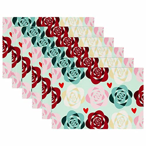 Sets de table roses thermorésistants et anti-rayures pour table de repas