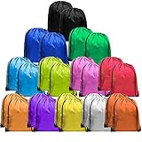 Pacote com 60 mochilas leves de nylon com cordão em massa, saco de ginástica, mochila resistente com cordão simples para esportes, futebol, equipe de atletismo, bolsas de bênção para sem-teto