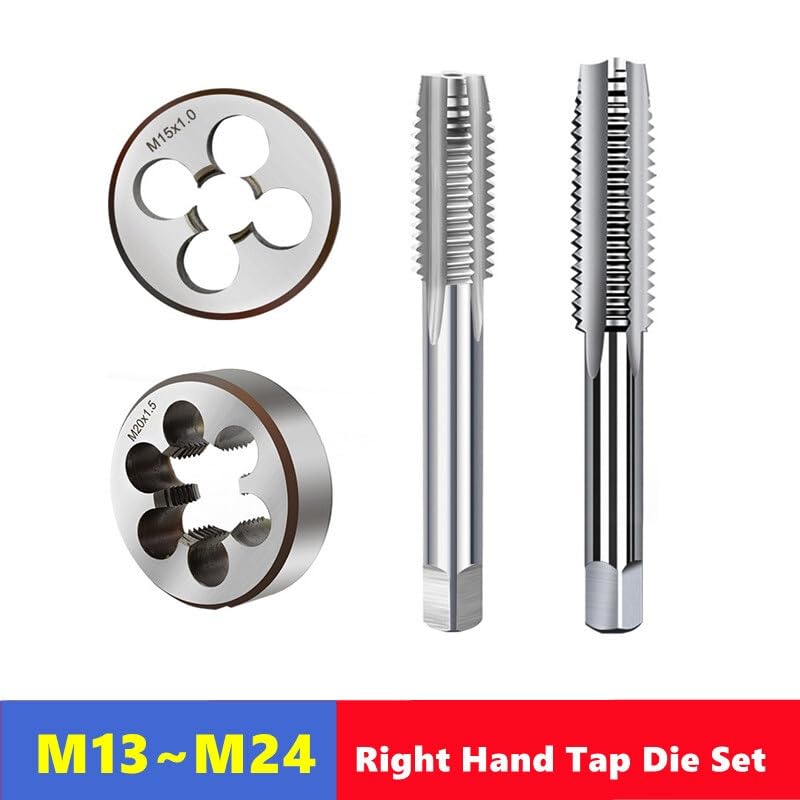 2pcs Right Hand Metric Tap Die Set M13-M24, Used for Machine Tool Internal and External Thread Tapping and Thread Repair Tools
