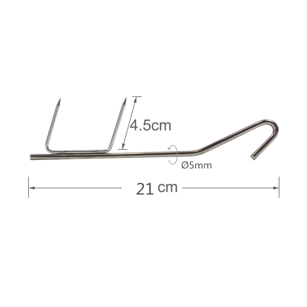 Räucherhaken 10/20 Stück Profi Doppelhaken zum Fisch Rächern 21cm