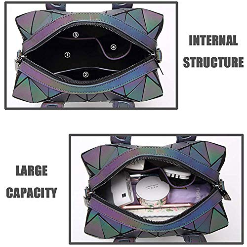 Handbags-Womens-Geometric-Luminous-Purse-bags-Ladies-Top-Handle-Satchel-Bags