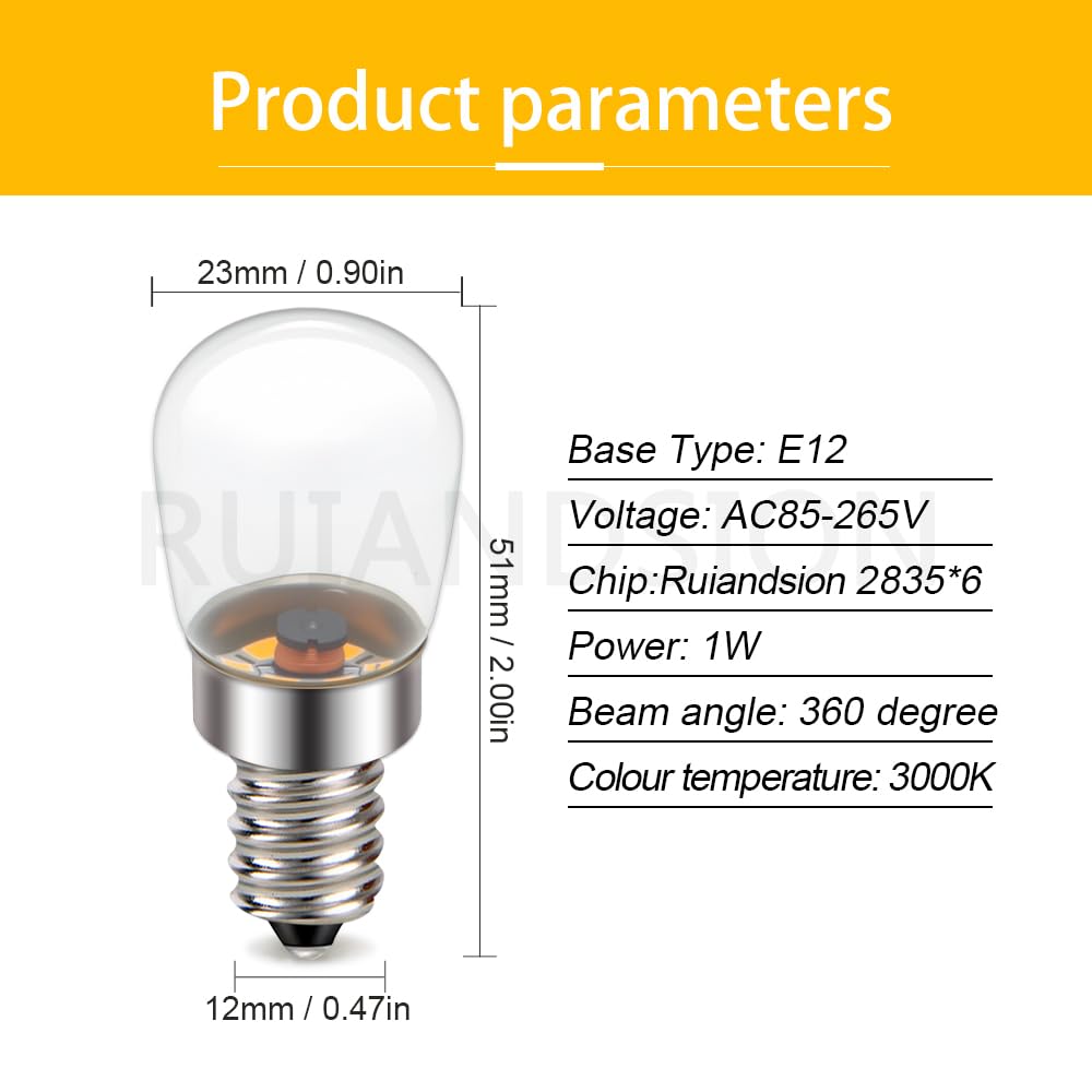 Ruiandsion 10-Pack E12 LED 3000K Caldo per Lampade Antiche Vetrine | Luce calda 3000K valorizza legno, vetro e collezioni.AC85-265V. Basso calore, senza sfarfallio.10 pezzi per tutta la vetrina