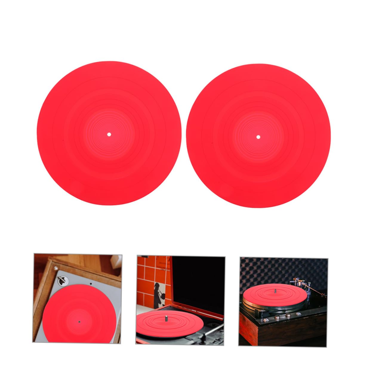 Tappetino Antistatico in Silicone Protezione e Stabilità per Giradischi 2 Pezzi Accessori Essenziali per Piatto Giradischi Vinile per Dj e Appassionati