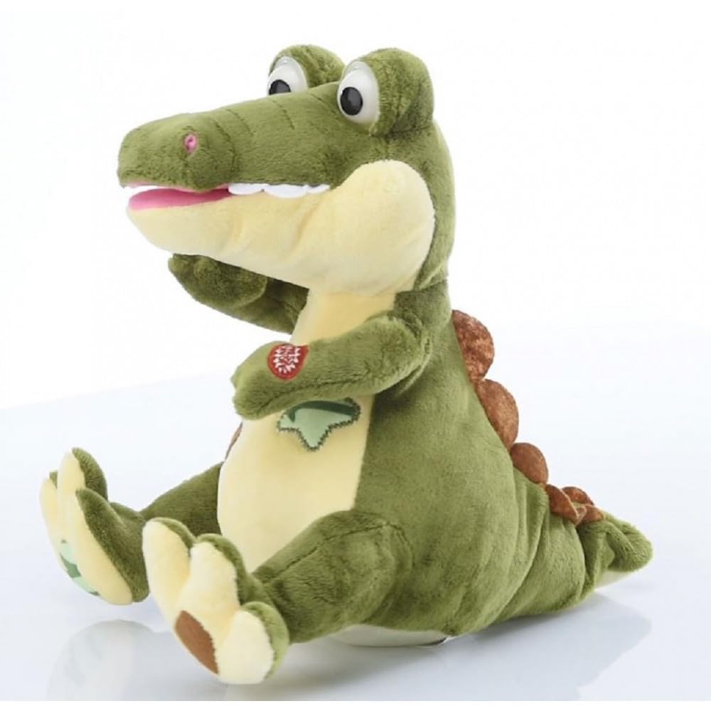 Pioupiou et Merveilles - Paulo Le Croco - Crocodile interractif Qui Chante et Danse - avec Une Pression sur la Pate il démarre à Chanter - Bouton on/Off - Peluche pour Enfant - 16155