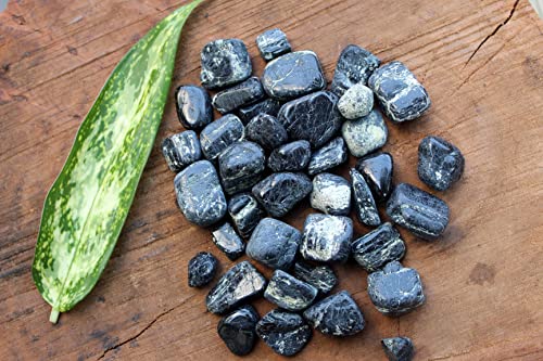Jet Black Tourmaline 100 Grams Tumbled | Polished Crystals Healing | Natural Stones | Feng Shui | Chakra Balancing | Good Luck | Reiki Gift | Home Decor A Grade Approx. 0.75" To 1 Inch #TOP3