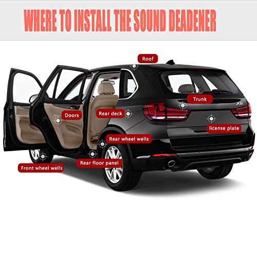 SHINEHOME 150 mil 36 sqft Sound Deadener Deadening Dampening Audio Noise Insulation Heat Insulation Mat Material Self-Adhesive Rubber Waterproof Soundproofing Foam Panel - Thumbnail 7