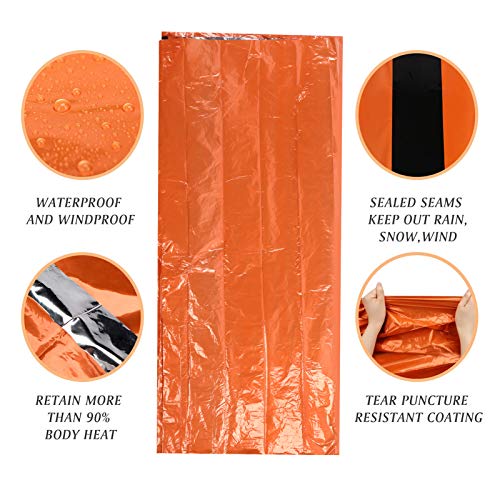 Saco de dormir, saco de dormir compacto laranja impermeável ao ar livre, multiuso isolado para viage