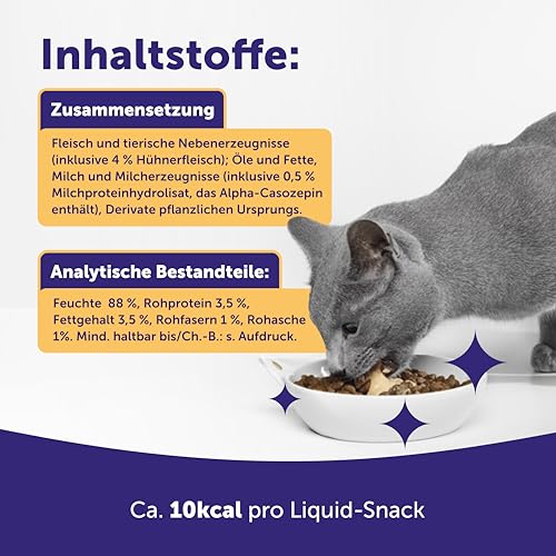 Happy Snack by FELIWAY, Huhn Geschmack, leckerer, beruhigender Leckerbissen, 6 cremige Snacksticks - Hilft Katzen, Sich enspannter zu fühlen, Entspannung zum Snacken