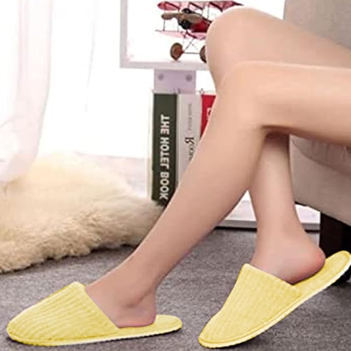12 Paar Hotelslipper Bunt Hausschuhe Set für Gäste, Einweg Universalgröße Waschbar Antirutsch Korallenvlies Hotel Badeslipper Für Party Gast Pantoffel (6 Farben)