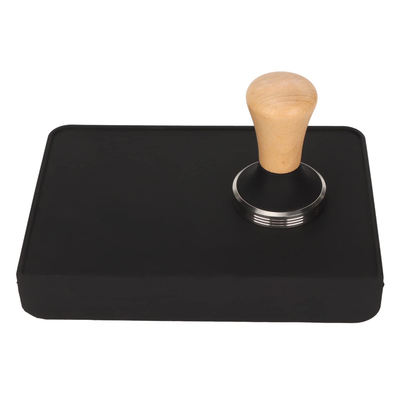 Juego de Manipulación de café de Madera con Tapete de Silicona Diseñado para Baristas Principiantes Materiales de Primera Calidad Duraderos y Fáciles de Limpiar 8,5 X 6,0 Pulgadas