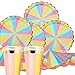 32 Pièces assiettes de Fête en Papier Coloré, Assiette de Fête Gobelet en Papier Serviette, Assiettes de Fête Tasses et Serviettes, pour Les Anniversaires, Les Mariages, Les Fêtes de Festival