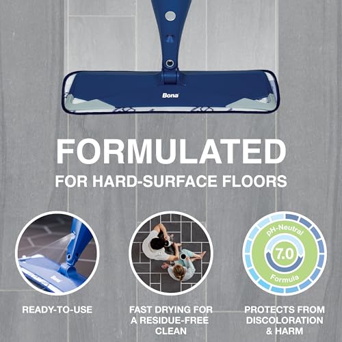 Image of Bona Multi-Surface Floor Cleaner Refill - 128 fl oz - Lemon Mint - Residue-Free Floor Cleaning Solution refill for Spray Mop and Spray Bottles - For Use on Stone, Tile, Laminate, and Vinyl Floors