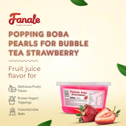 image for Fanale Popping Boba Pearls for Bubble Tea - 2 lb (1 lb X 2) | Strawber