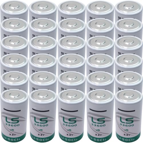 LITKEQ (Pack of 30) 3.6V LS33600 Battery D Size 17000mAh 17 Ah 3.6V Lithium Thionyl Chloride Battery, Non-Rechargeable