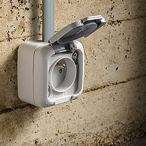 Waterproof 2P+T socket grey, white - Image 4