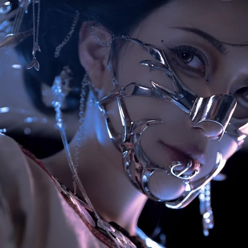 Miniatura 4 de Máscara mecánica punk para mujeres y hombres, Halloween, fiesta, baile de graduación, máscara de metal, máscara de cosplay, joyería de Halloween