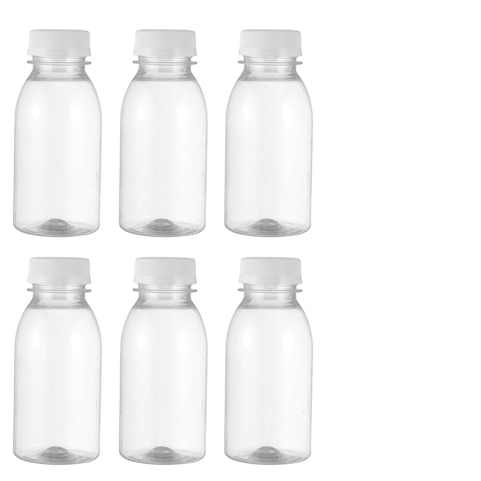 EnxJire Plastic Juice Bottles 6pcs Small Plastic Bottle 100ml Milk Bottles Juice Leakproof for Kitchen