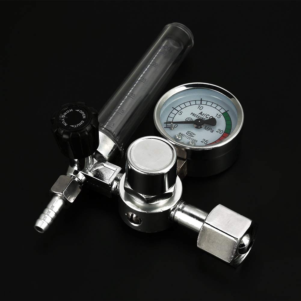 Akozon Argon débitmètre, 0-25MPa jauge de régulateur de pression pour la soudure Mig Tig soudage