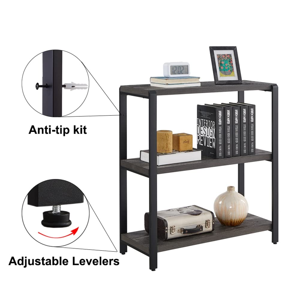 Amazon.com: EXCEFUR Bookshelf and Bookcase, 3 Tier Vintage Shelf