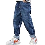 ABALACOCO Big Boys' Kids Jeans Cotton Pull-On Soft Denim Pants Stretch Waist Casual Wear School Pants 5-13T (10/11 T, Style#a)