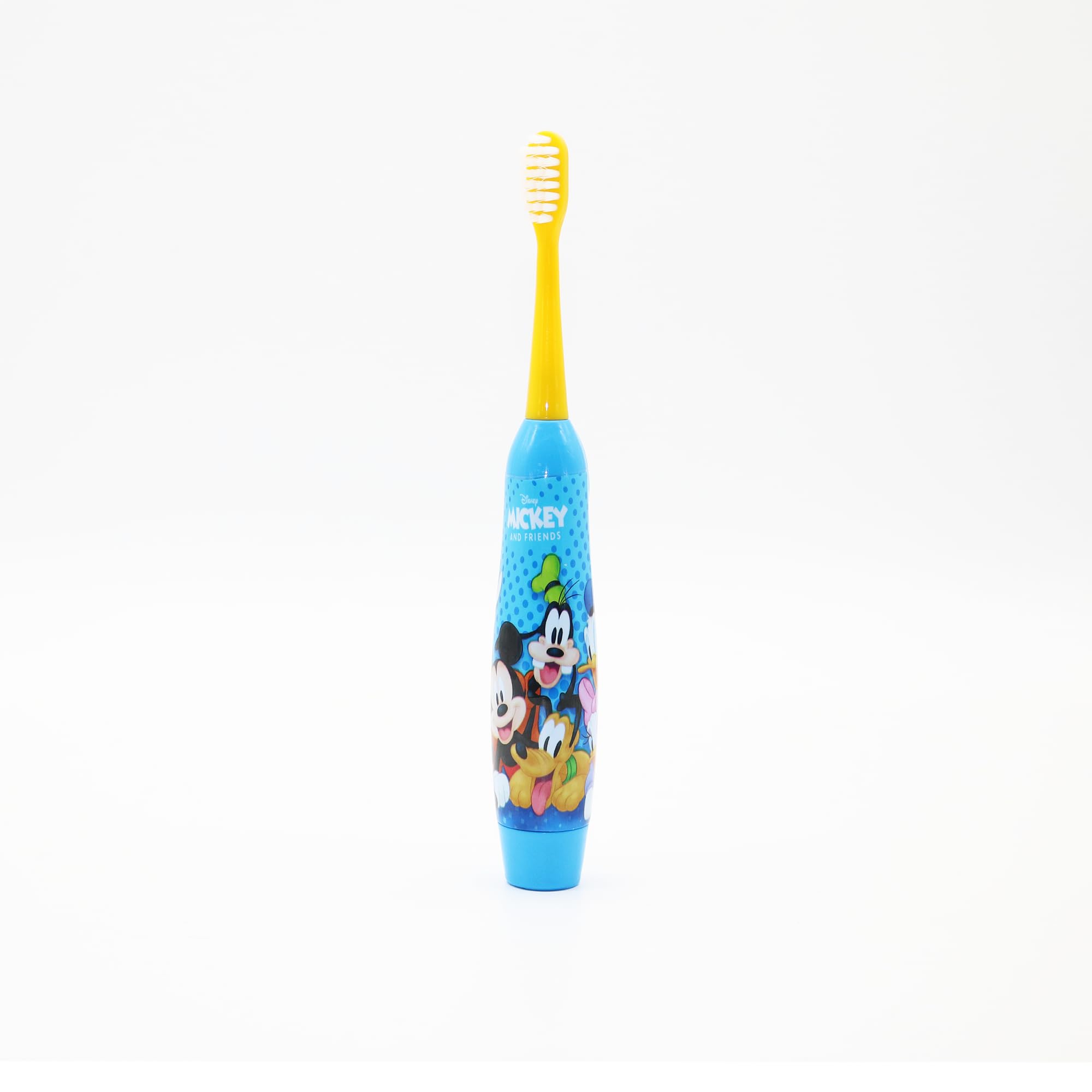 Disney Minnie Mouse and Friends - Kit regalo per bambini con spazzolino elettrico alimentato a batteria con setole morbide, dentifricio al sapore di menta, bicchiere multiuso e etichetta per bagagli