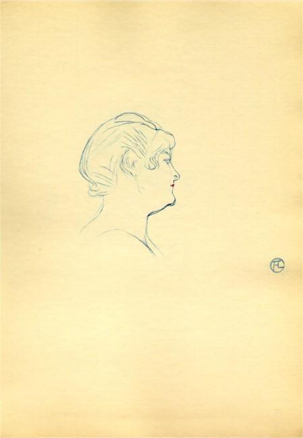 Henri de Toulouse-Lautrec, Tete de Femme de Profil