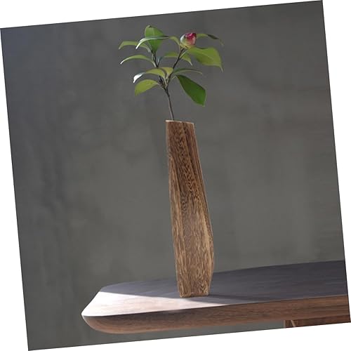 Miniatura 5 de GANAZONO Florero de madera para el hogar, maceta de flores, florero grande de bambú, florero redondo