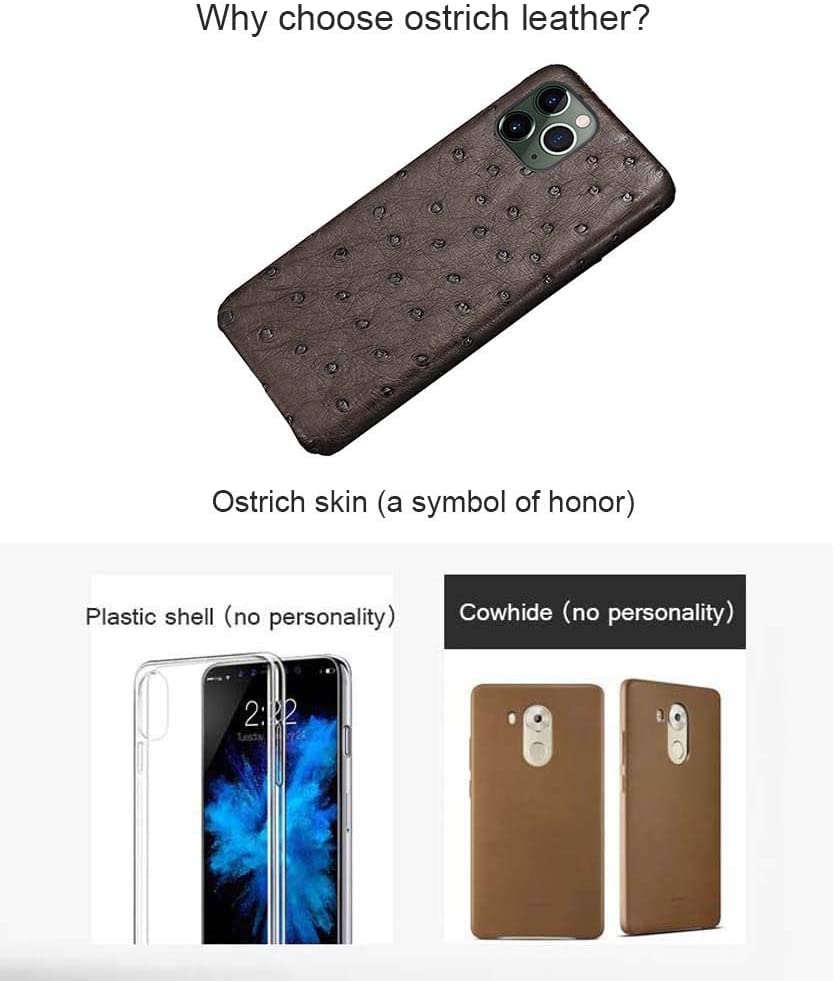 Étui en cuir d'autruche iPhone 12 Pro KANUZ chic rouge - 3