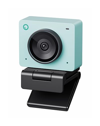 OBSBOT Meet 2-4K Webcam for PC with 1/2" Sensor, AI Framing & Autofocus, Beauty Mode, Lightweight, Gesture Control, HDR, Dual Microphone, 60 FPS, Web Cam for Streaming, Meeting, Gaming. (Aurora Green) - Meet 2 Green