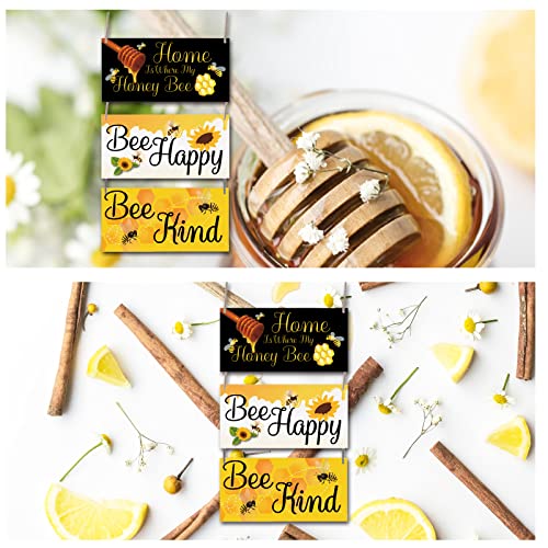 PLIGREAT Honey Bees Wooden Signs, Decorative Hanging Signs Plaques - Image 4