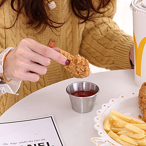 UPKOCH Ramekin Dipping Sausmokken, roestvrij staal, 12 stuks, ronde kruidenmokken, deel kopjes, schoteltjes… - Afbeelding 8