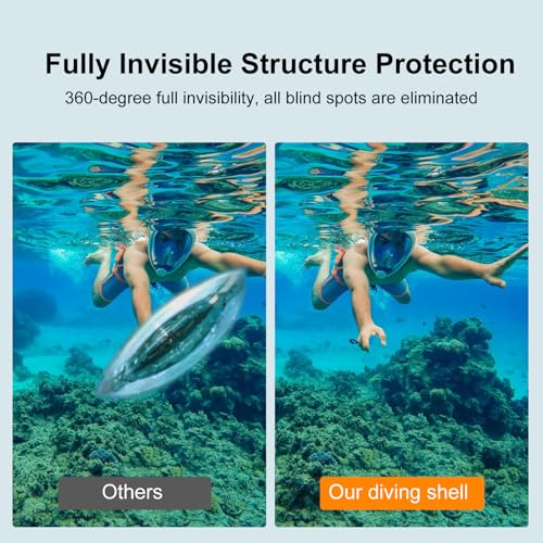 Image of for Insta360 50M /164FT Invisible Diving Case for X4 Air, YicDofu Underwater Protective Housing Shell with 98% High Light Transmittance, PMMA Material, PC Construction, Camera Accessories