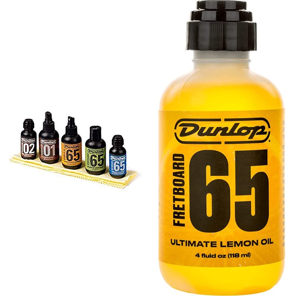 Dunlop System 65 Guitar Maintenance Kit & 6554 Dunlop Ultimate Lemon Oil, 4 oz.
