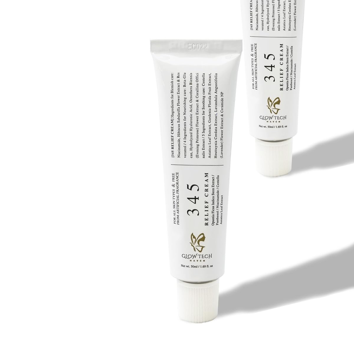 345 Relief Cream – Hydrating Face Moisturizer with Hyaluronic Acid & Niacinamide (B3) – Barrier Repair, Soothing & Brightening Cream for Dry & Sensitive Skin – GlowTech Haven