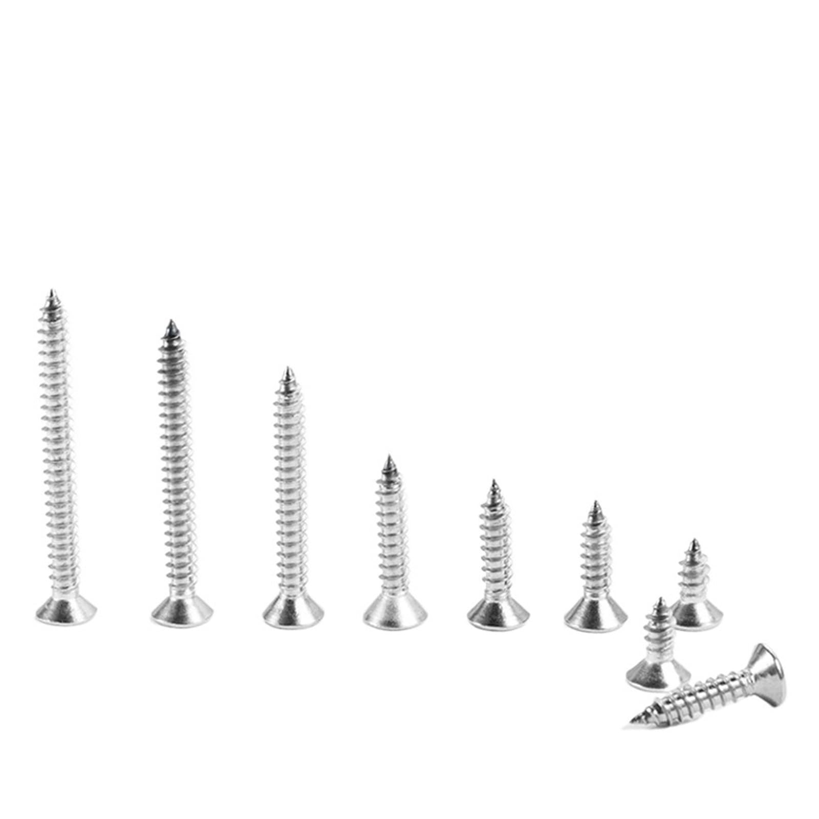 Tornillos Tornillos autorroscantes Tornillo de ace Tornillos autorroscantes avellanados con cabeza en de acero inoxidable 304 de 2,2 mm y 2,6 mm, M2,2 y M2,6 x 5, 6, 8, 10, 14, 16, 18 y 20 mm, tornill