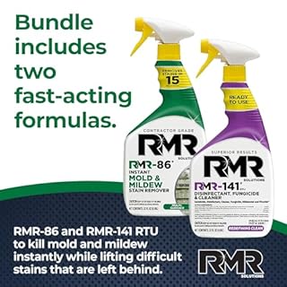RMR Brands DIY Mold & Stain Remover Bundle, Complete Mold Killer & Mildew Prevention Kit, Disinfectant Spray, Includes 2-32 fluid ounce Bottles