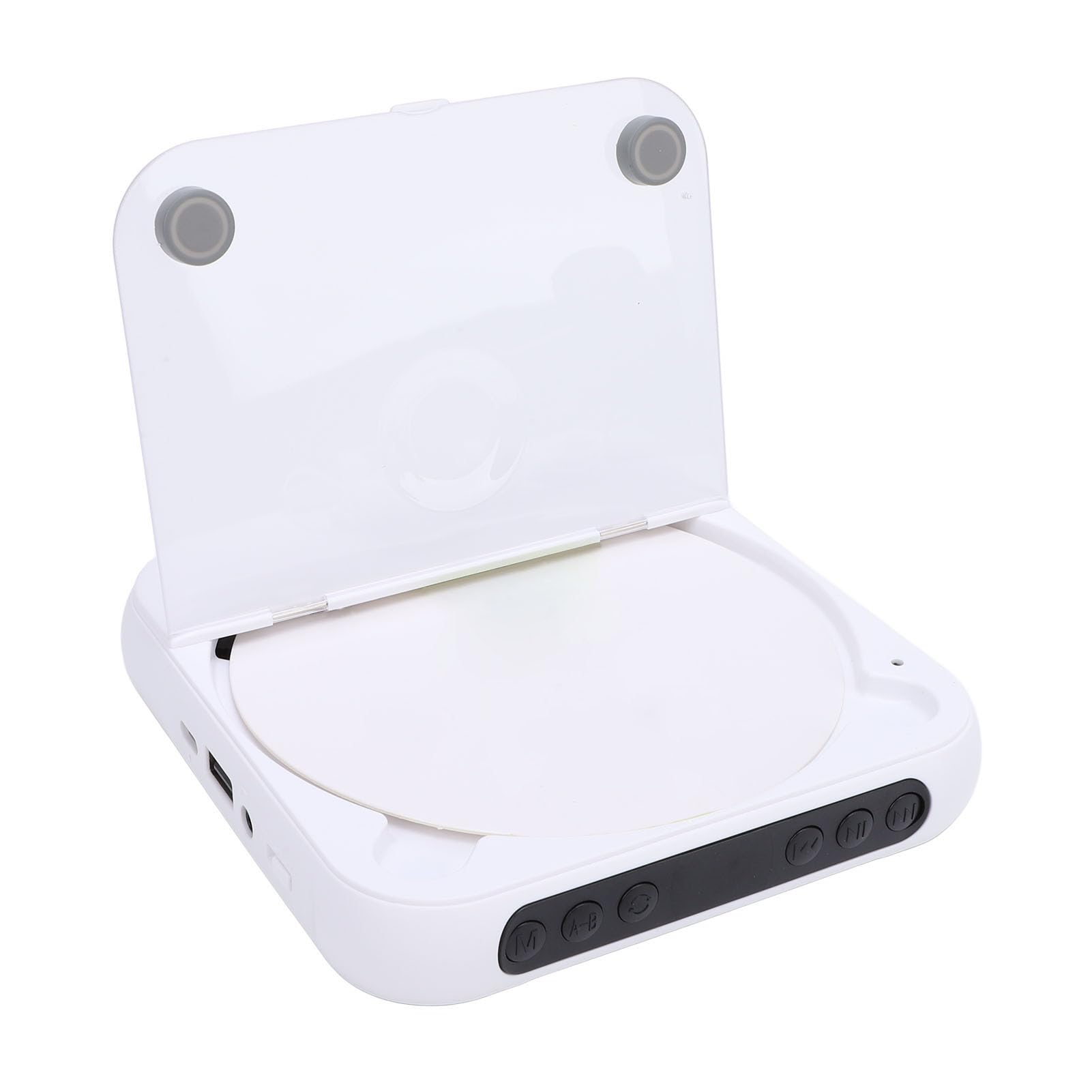 Portable CD Player, BT 5.3 USB Rechargeable 2000mAh, HiFi Speakers and Headphones, for Home Car Supports CD R RW MP3 WMA (White)