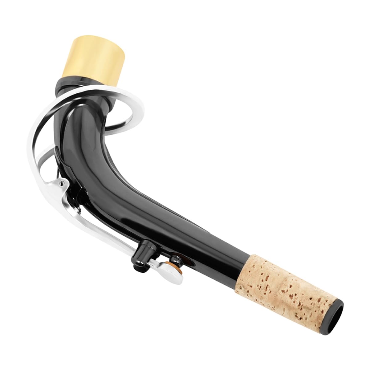 ERINGOGO Boquilla para Saxofón Alto de Latón Recubrimiento de Níquel Negro, Mejora la Entonación y Superficie Lisa para Músicos y Profesores en Música