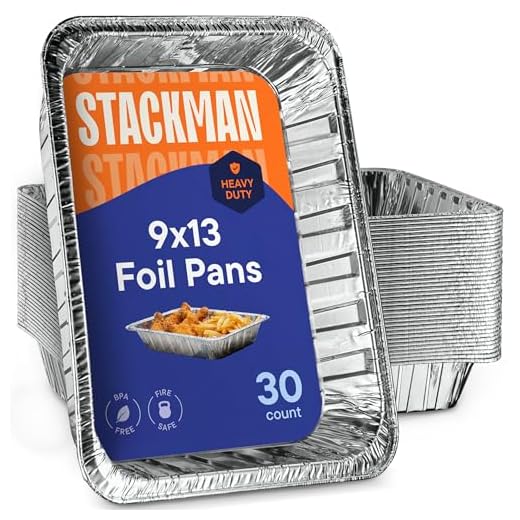 9x13 Disposable Aluminum Foil Pans [30 Pack] Large Baking Pan Trays - Heavy Duty Tin Tray - Half Size Chafing Dishes. Food Containers for Roasting, Cooking, Heating or Steam Table