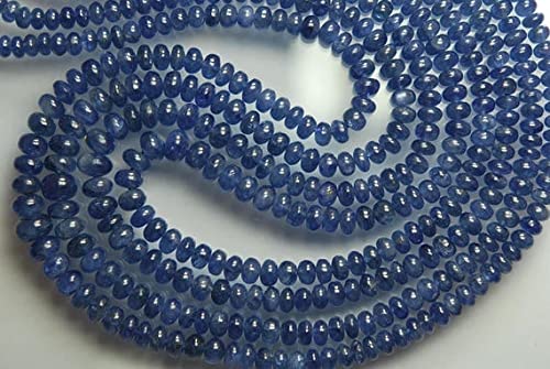 Saphir bleu de Birmanie naturel rondelle lisse 7.5mm fil 14" perle pierre précieuse AAA LKBEADS