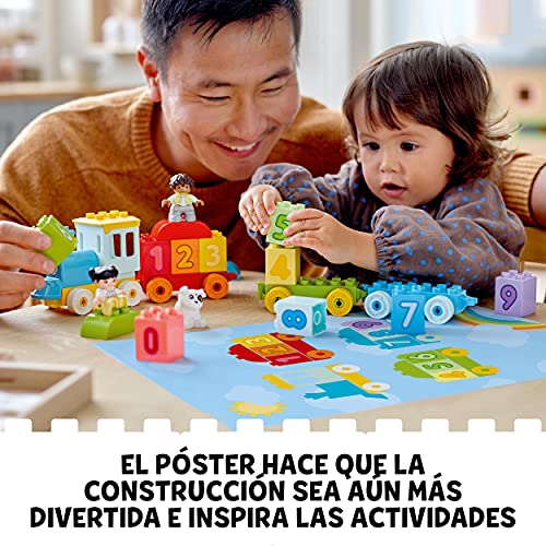 LEGO 10954 Duplo Tren de los Números: Aprende a Contar, Juguete para Niños de 1.5, 2 y 3 Años o Más, Set con Perrito y Figuras Educativas para Bebés