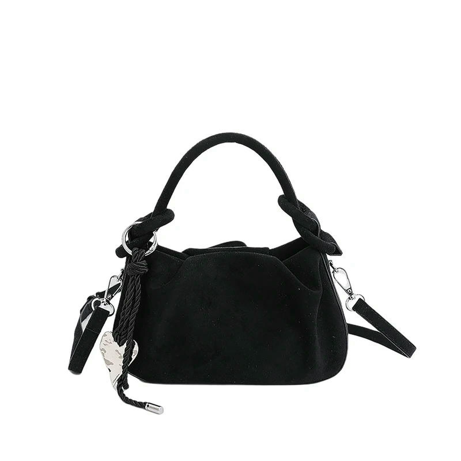Borsa a Mano Donna Borse Tracolla Piccole da Trend con Manico Corto-nero-22x13x7 Cm